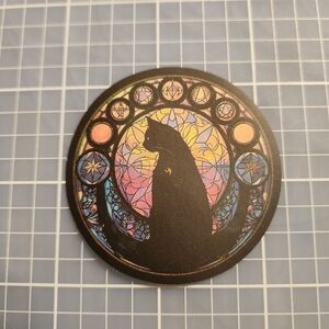 10/$10 Sticker Stained Glass Black Cat Theme Goth Wicca Witchy